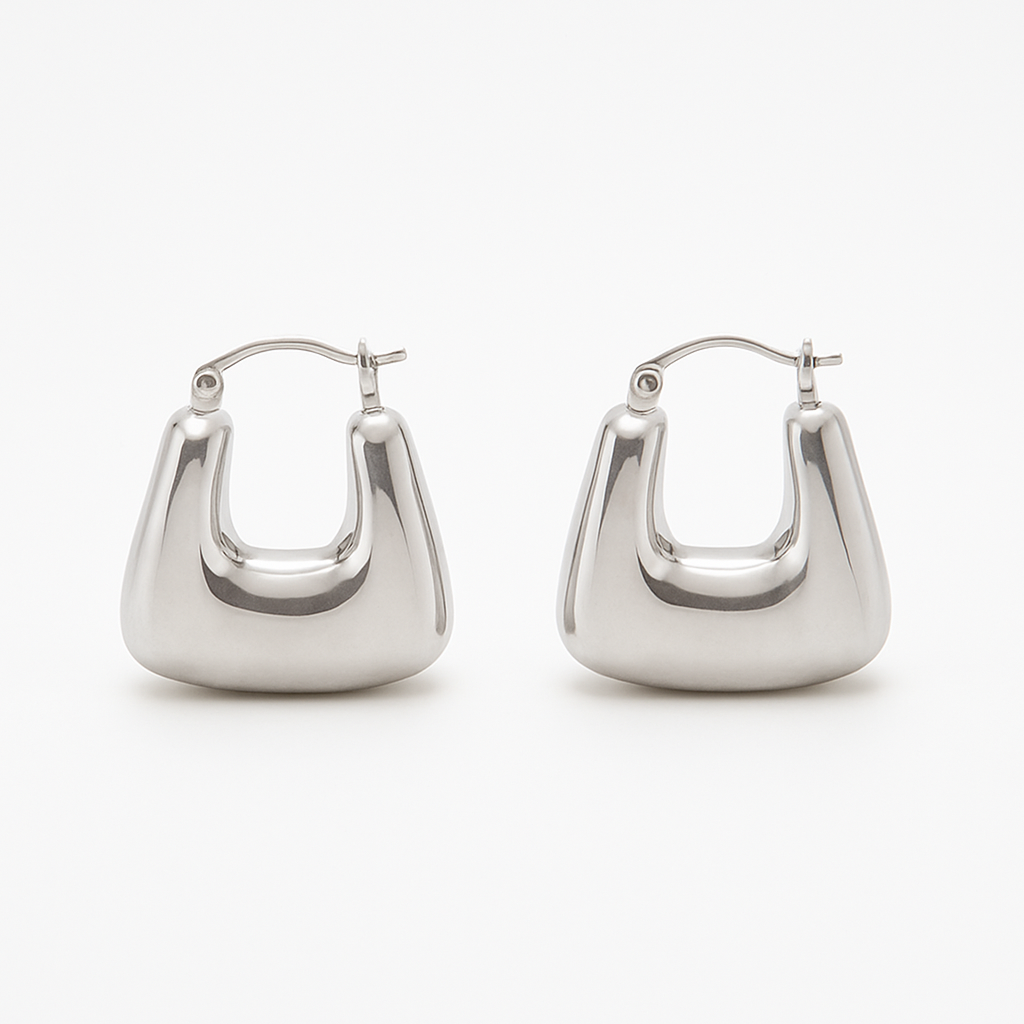 Argollas Rectangulares Silver
