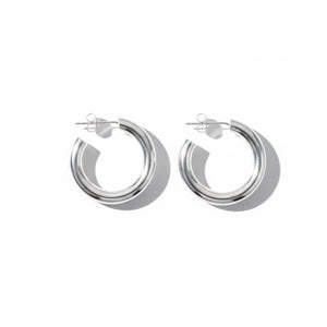 Argollas delgadas 25 mm Silver